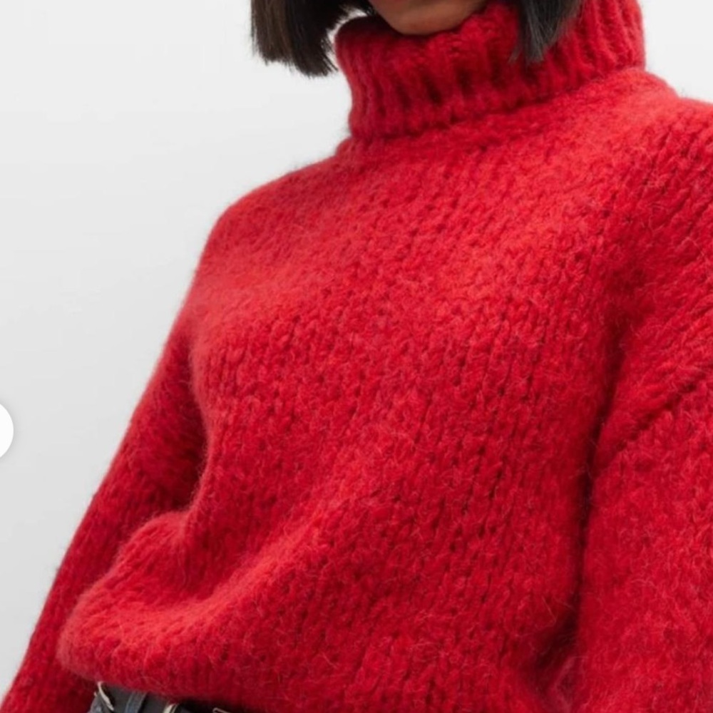 Re/Done Red Chunky Turtleneck Sweater - Picture 2 of 3